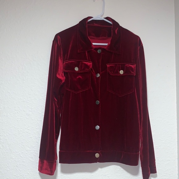 FASHION PLUSH CASUAL SUIT RED - Picture 4 of 5